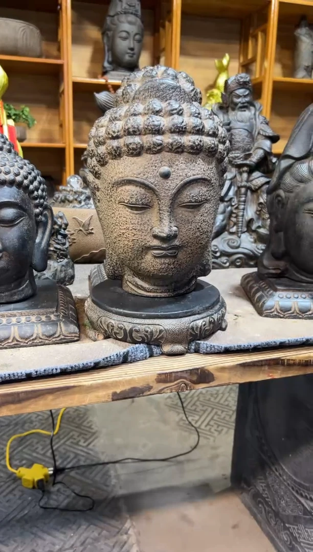 陶土【火山泥】大佛首+素面万寿藤圆小底座