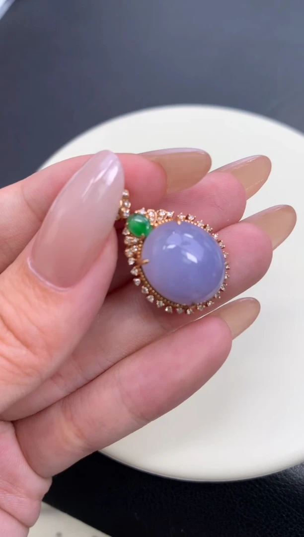 18K金镶嵌摆件翡翠48小时鉴赏期 退货不扣服务费