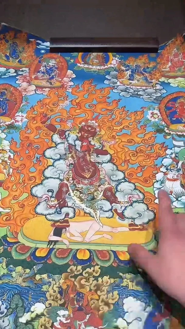 卷轴画【主播精品】高端卷轴画——唐卡AA12作明佛母