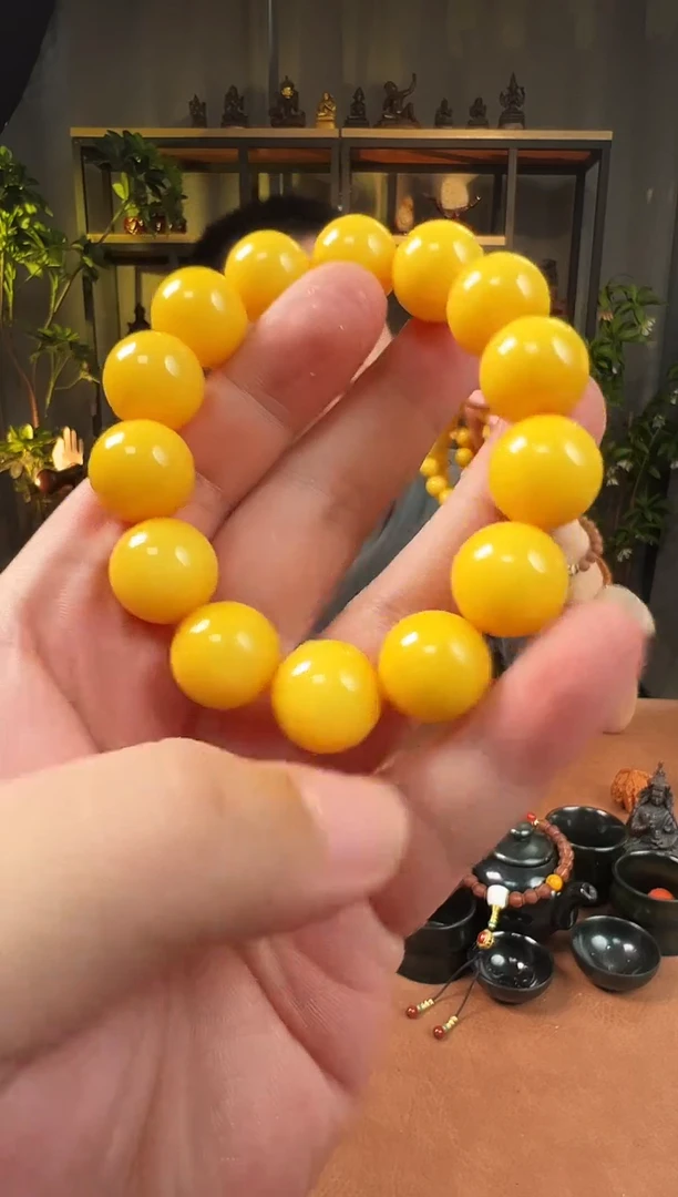 手串蜜蜡未镶嵌15+鸡油黄