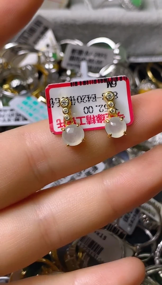 银S925镶嵌戒指翡翠百内无证书