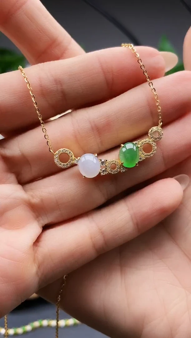 颈饰银S925镶嵌翡翠12