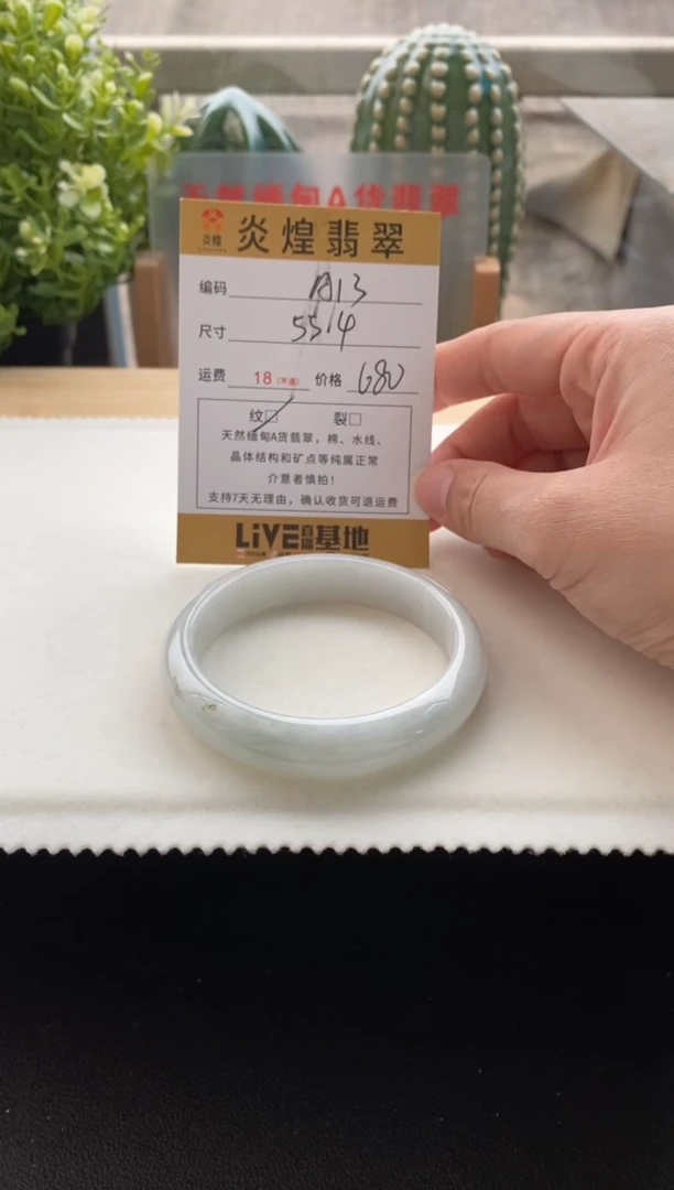 未镶嵌手镯翡翠55.5圈口 编码A13