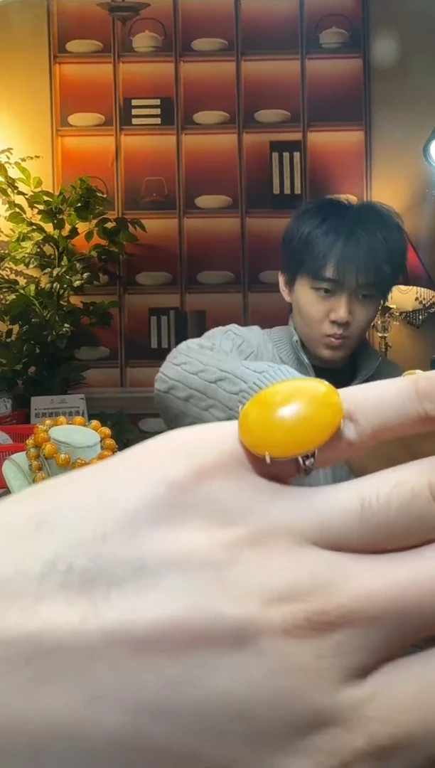 蜜蜡颈饰银S925镶嵌5612天然蜜蜡珠宝奇石