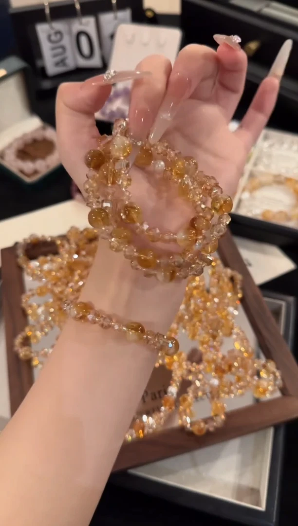 水晶手链合金黄塔晶x2043