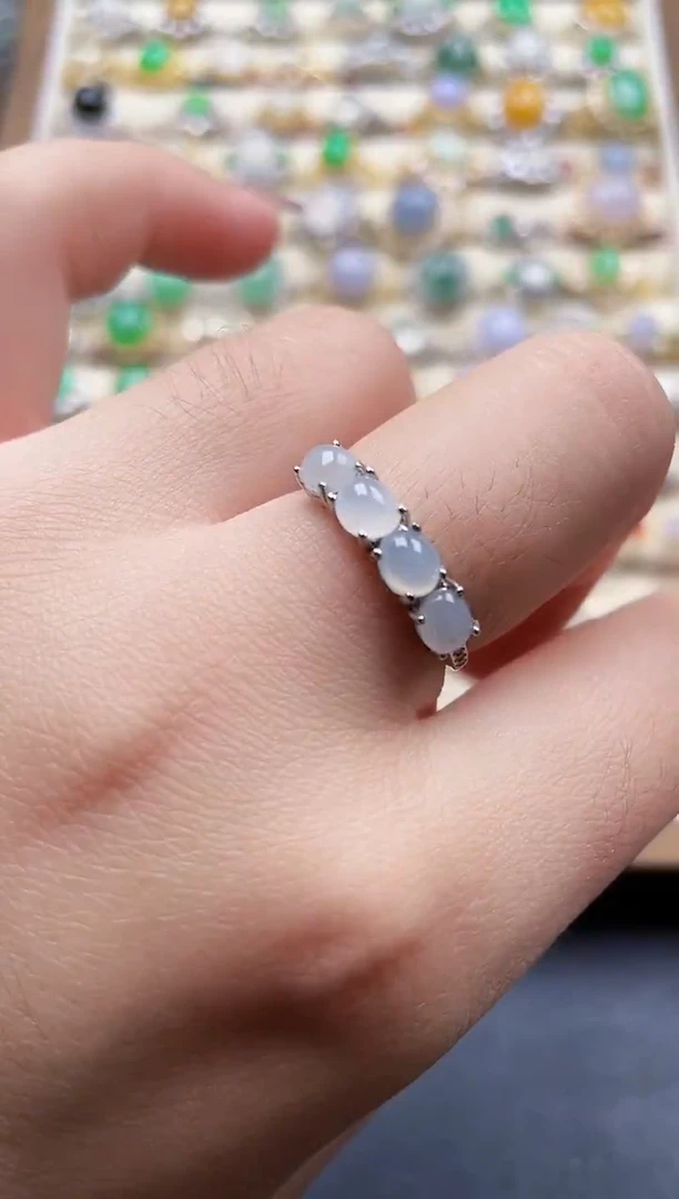 银S925镶嵌戒指翡翠1