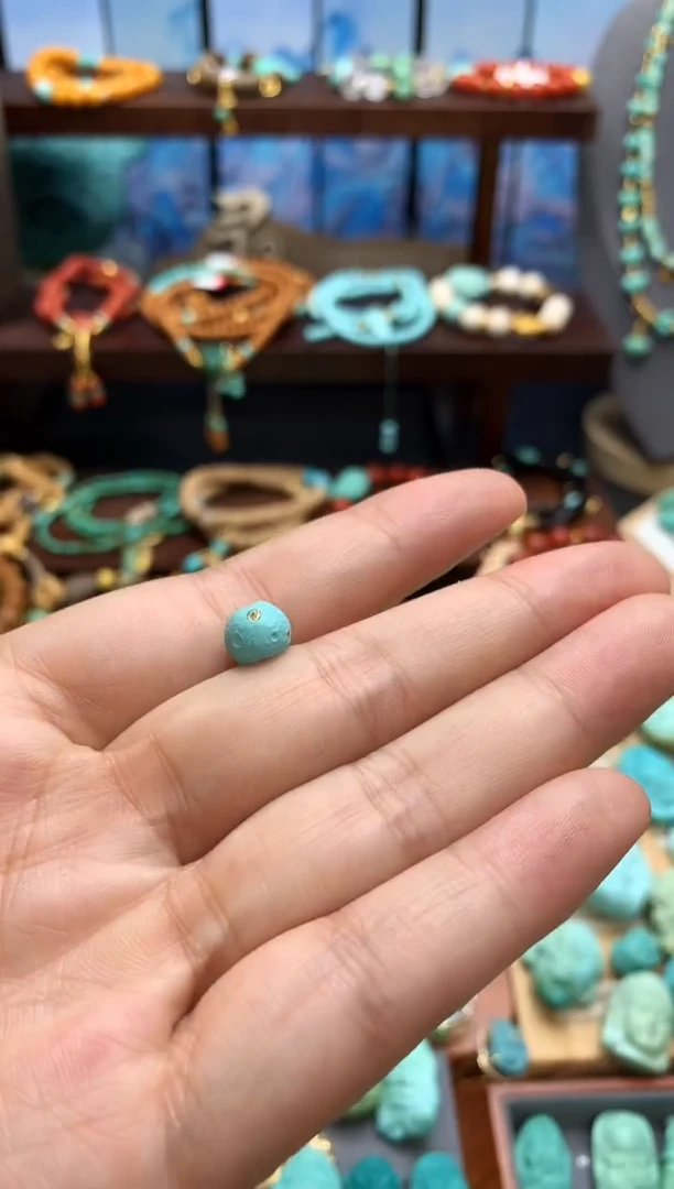 未镶嵌绿松石挂件高瓷绿松石大肠