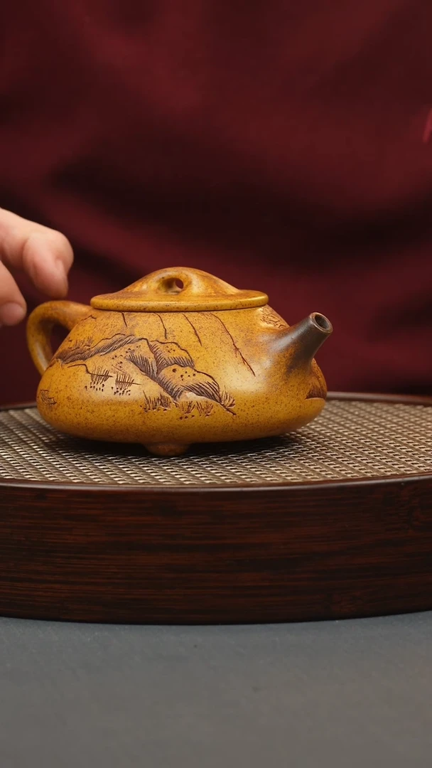 【闪购商品】紫砂茶壶龙骨金砂 景舟石瓢 山房