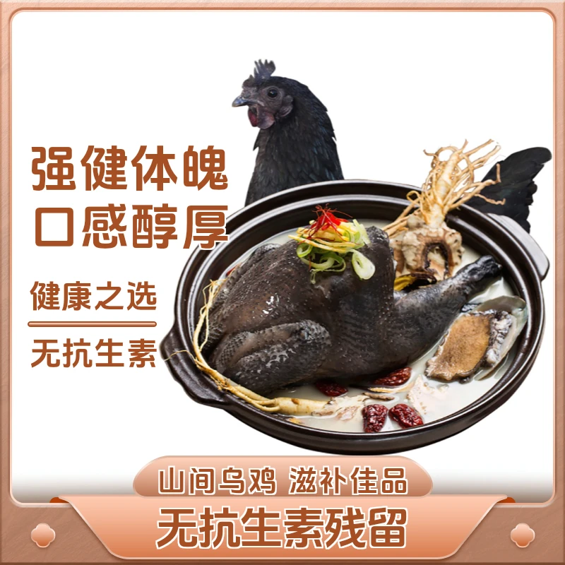 【味养】乌鸡散养冷冻大别山煲汤乌骨鸡品质生鲜山间跑山鸡营养美味