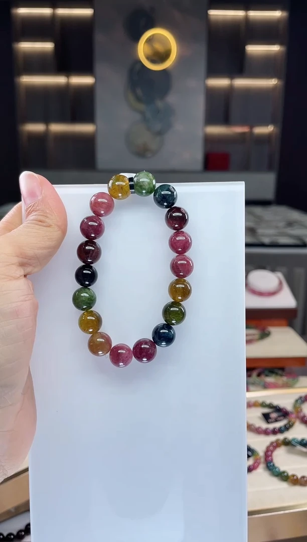未镶嵌单圈手串碧玺（多样性发一条）Q