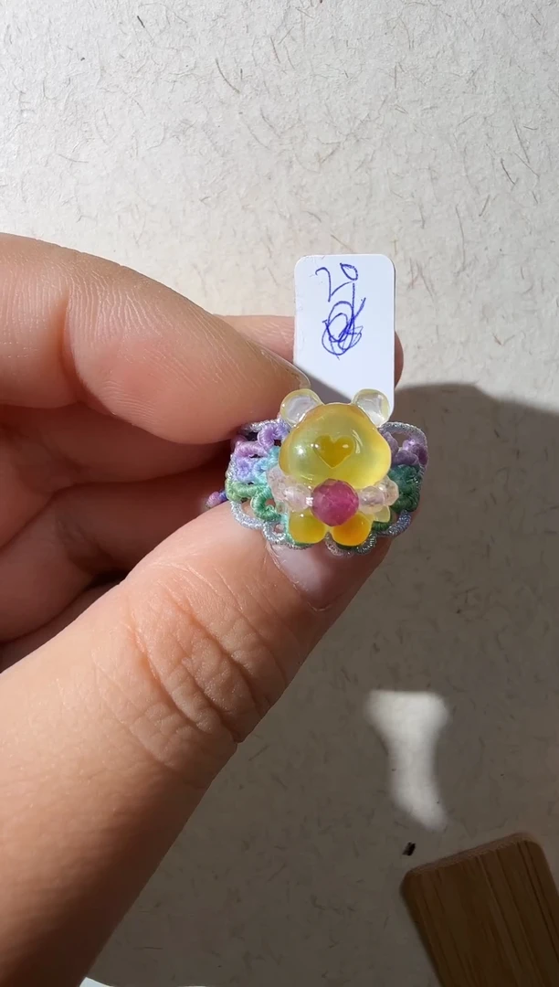 未镶嵌蜜蜡戒指蜜蜡小熊戒指