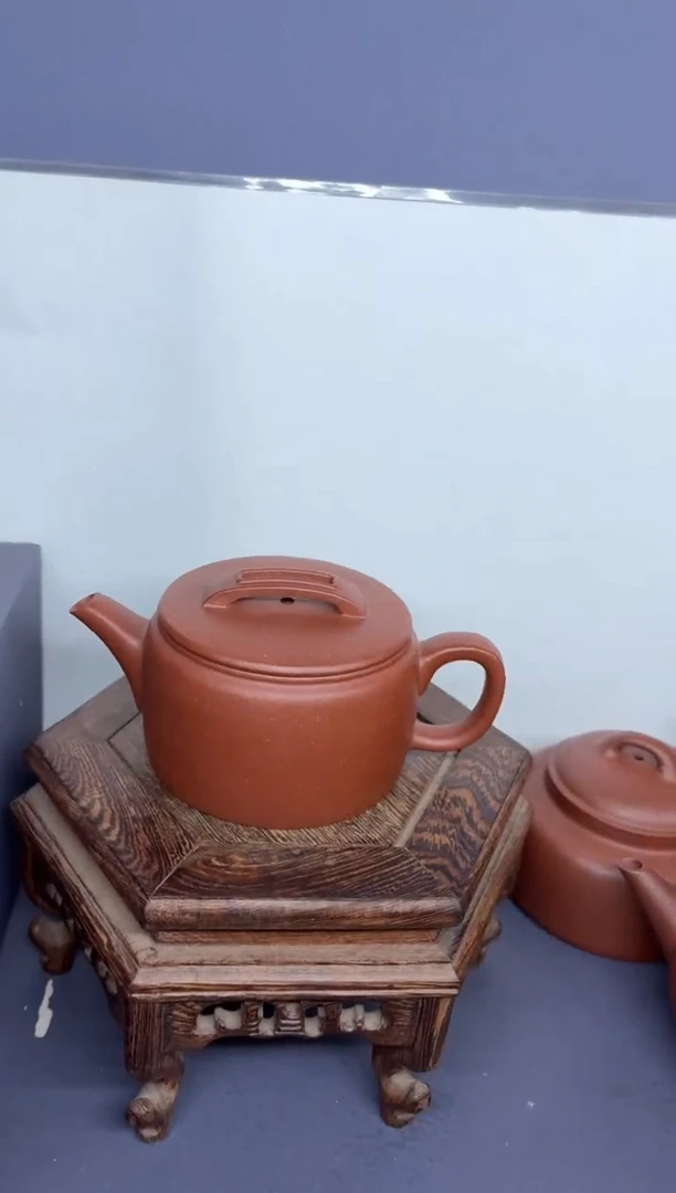 茶壶紫砂红降坡 汉瓦