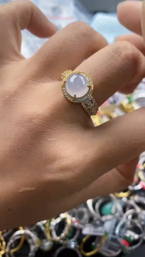 银S925镶嵌戒指翡翠999                  3