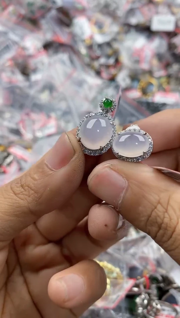 银S925镶嵌戒指翡翠13                 5