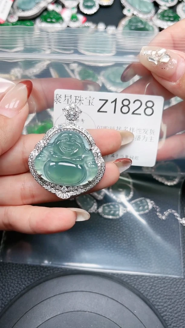 【闪购商品】翡翠颈饰未镶嵌送皮绳1828