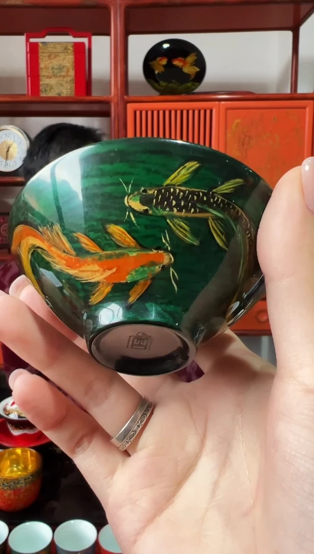 双鱼斗笠杯-太古大漆