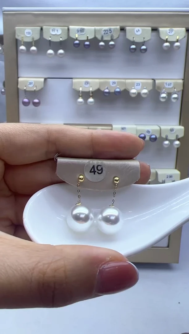 【闪购商品】淡水珍珠耳饰18K金镶嵌49