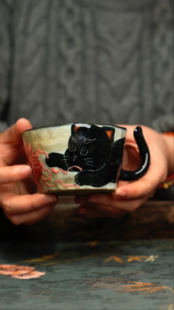 【闪购商品】杯釉下彩手工手绘同款陶器