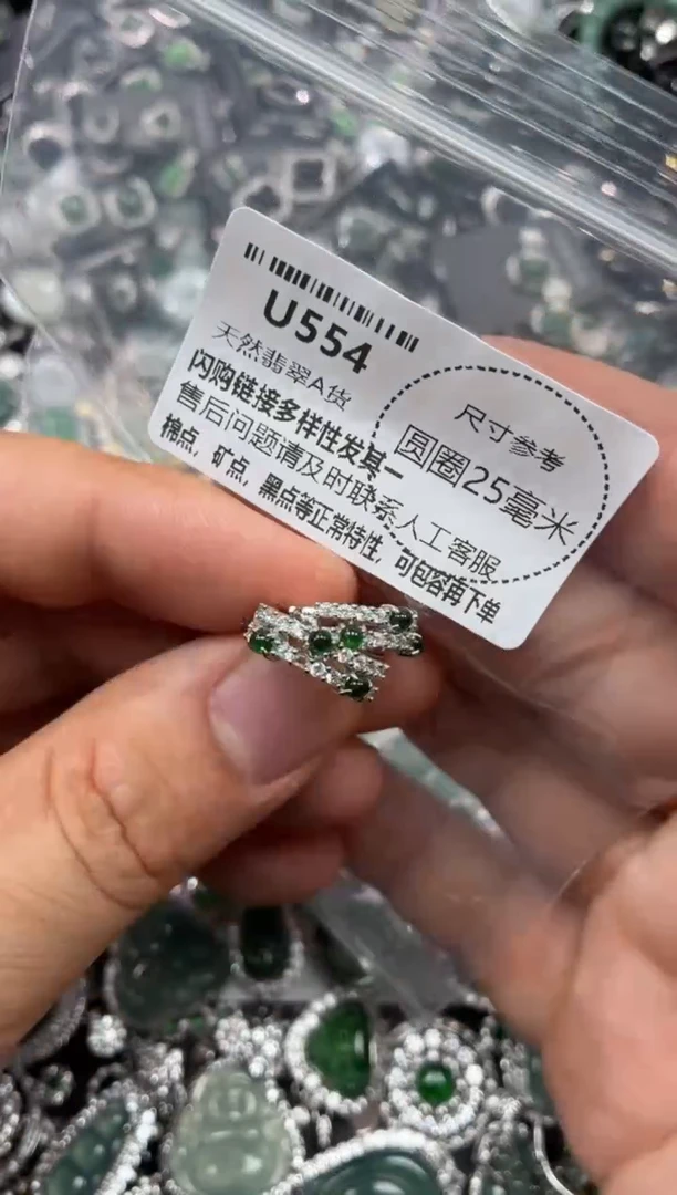 翡翠未镶嵌颈饰U554耳扣