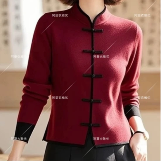 【衣雅严选】8083-1409#新款新纳米软精纺新中式盘扣气质显瘦上衣