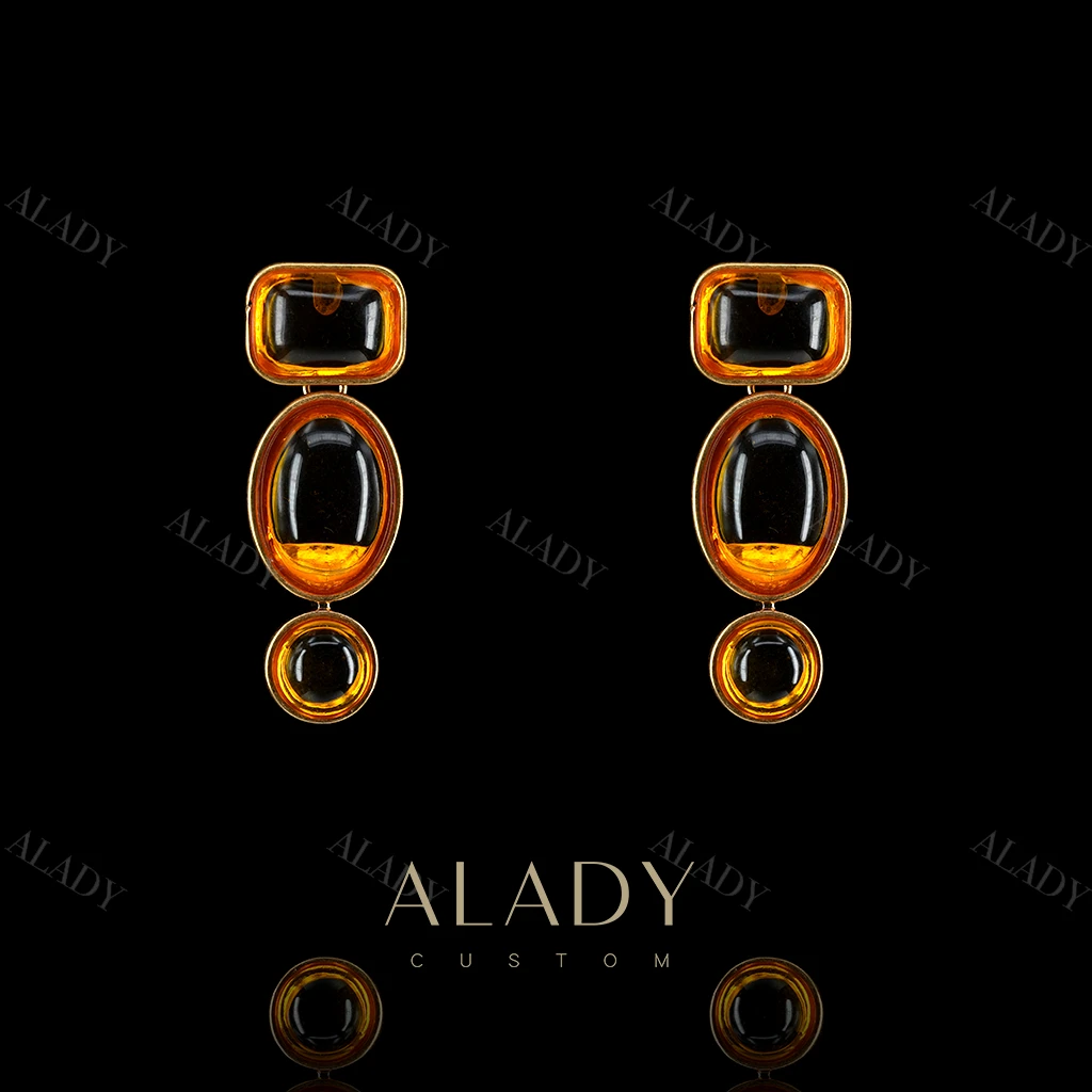 合金合成锆石耳饰 暮光之辉几何女士耳钉-ASK2710