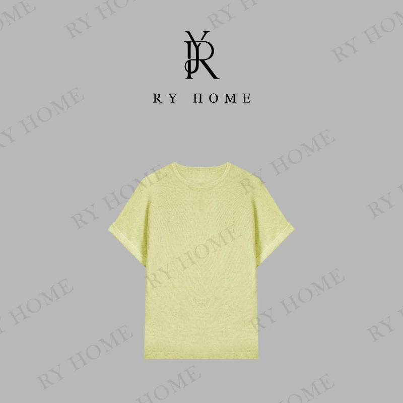 【容雨RYHOME】16支天丝＋亚麻宽松套头短袖T恤251T1930