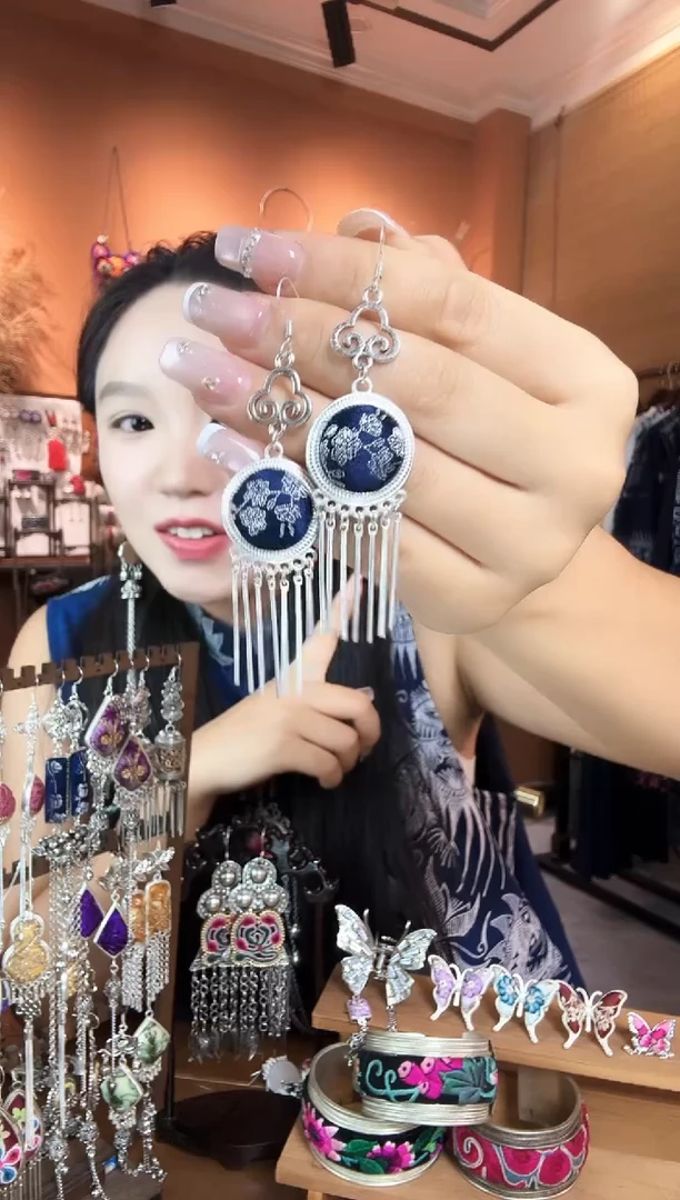 刺绣纯手工民族风耳环