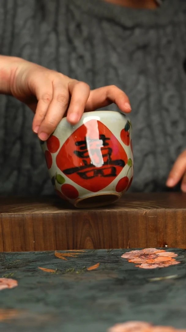 杯釉下彩手工手绘同款陶器