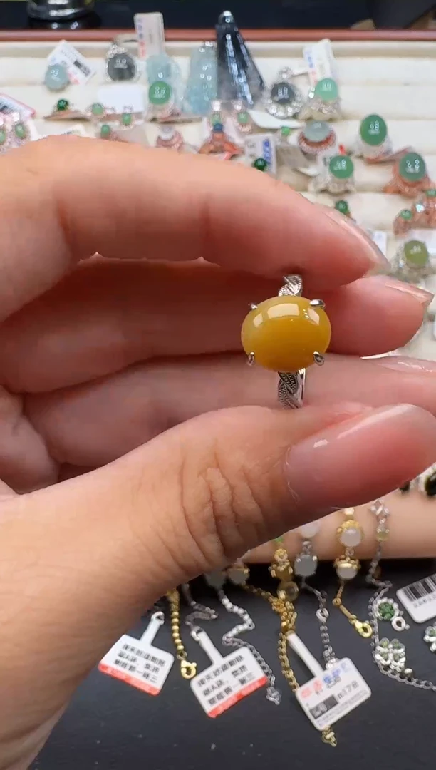 银S925镶嵌戒指翡翠戒指137