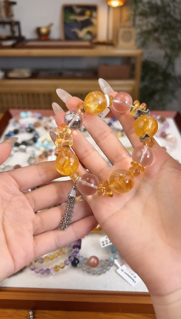 未镶嵌手链水晶黄胶花水晶