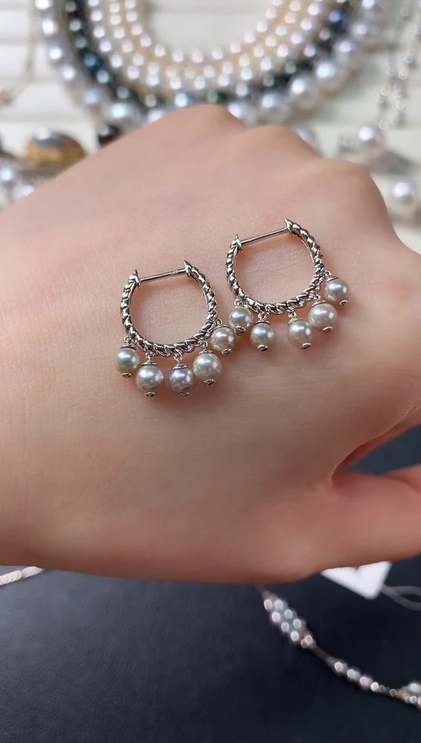 18K金镶嵌海水珍珠耳饰E408|2980