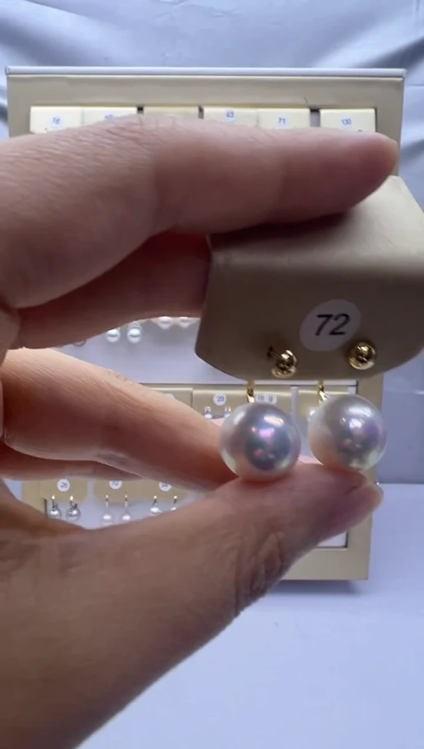 银S925镶嵌耳饰淡水珍珠72