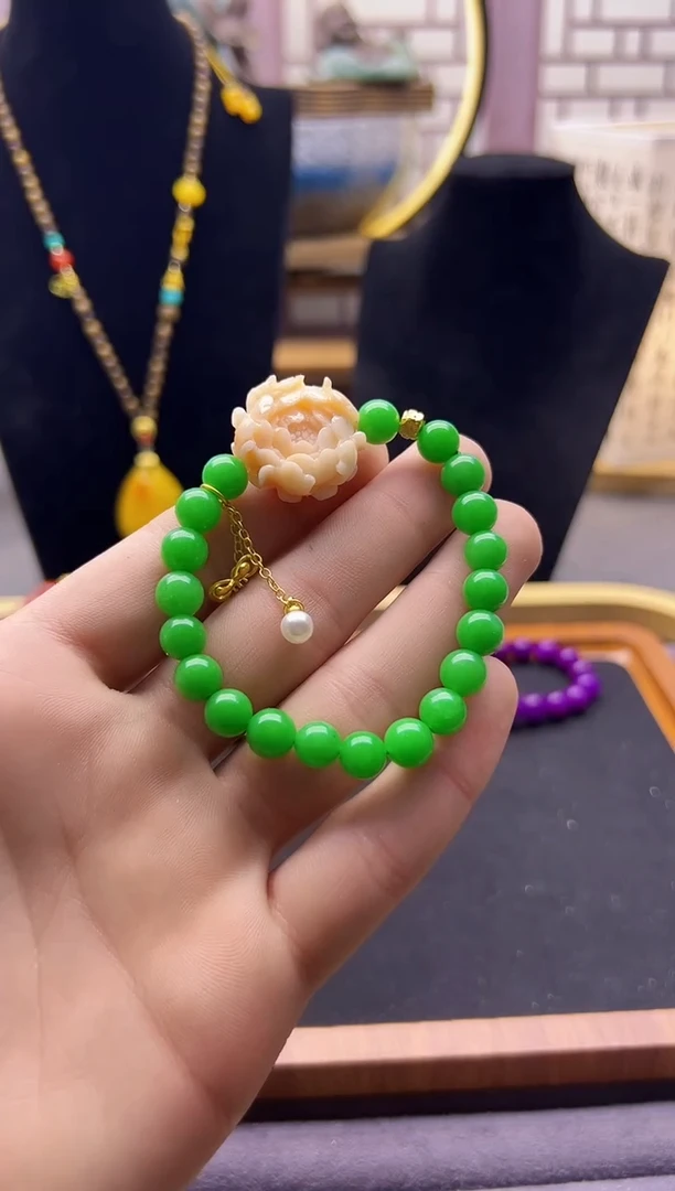 【闪购商品】翡翠手链14K金镶嵌S70