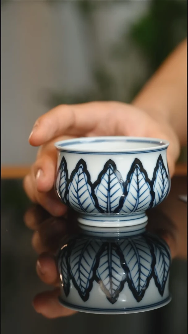 杯子瓷芭蕉叶高炉杯