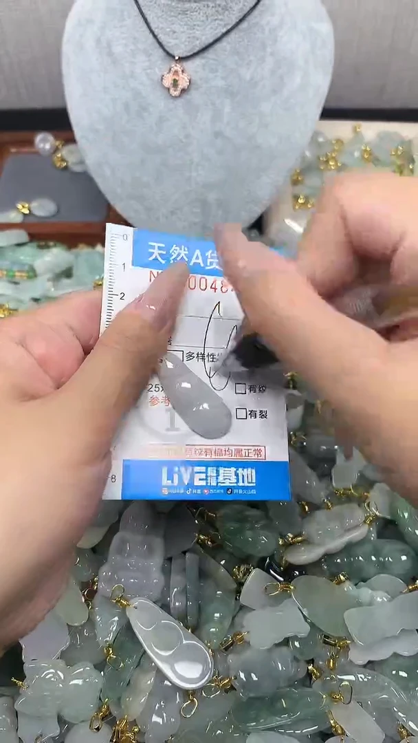 翡翠未镶嵌颈饰净货挂件-4844