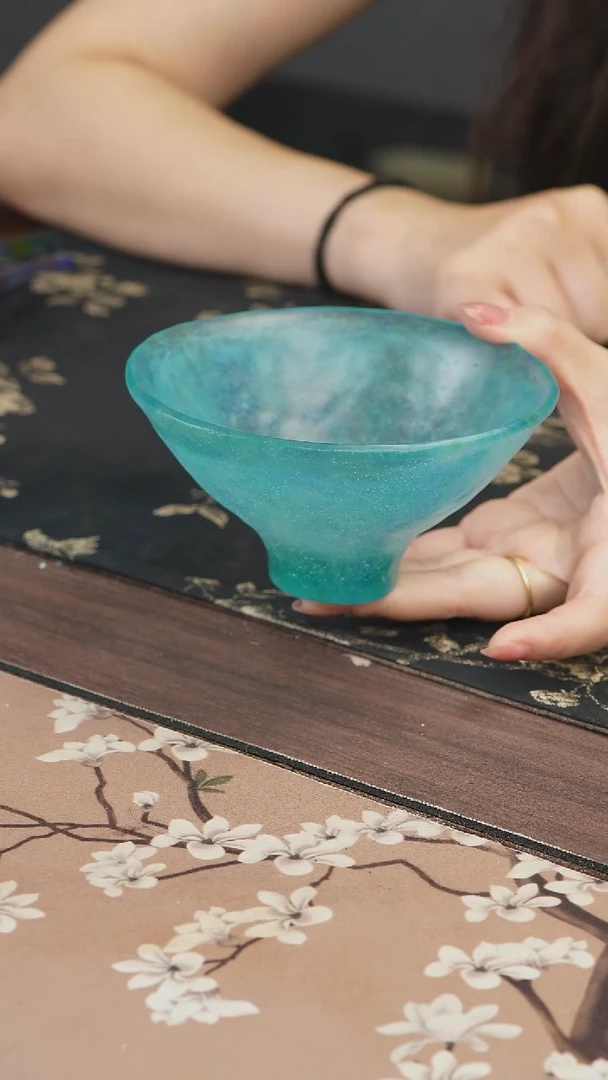 手工艺品琉璃海盐蓝建盏