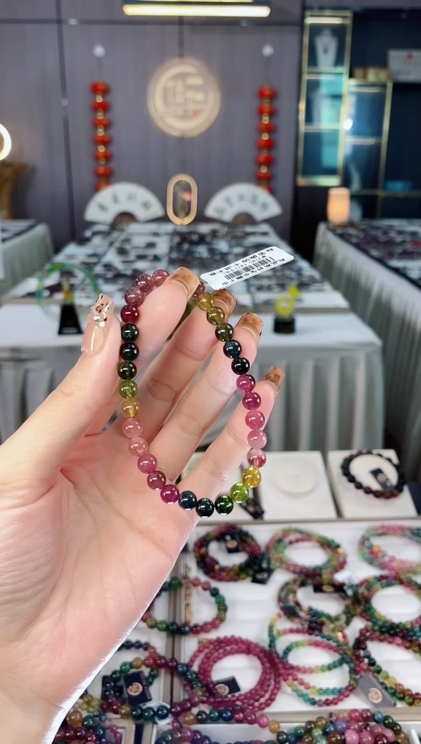 未镶嵌老矿碧玺单圈手串5mm+碧玺dan多样性发货一条