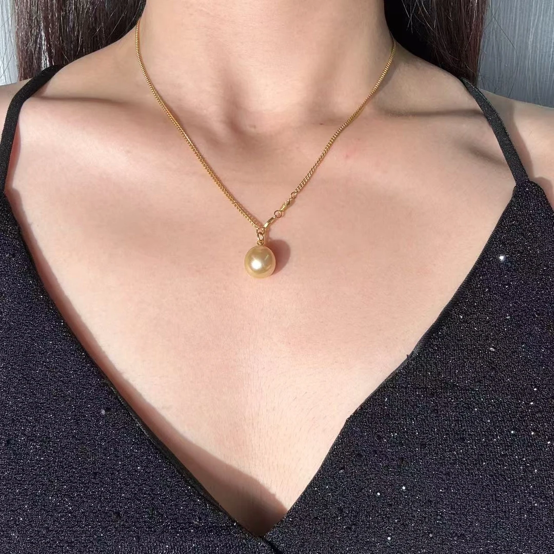 【梦之吻】足金 手工篆刻百搭项链 双钩设计款项链 可选款