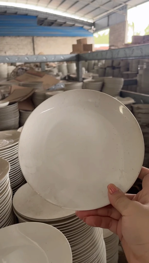 骨瓷7寸纯白浅盘6个