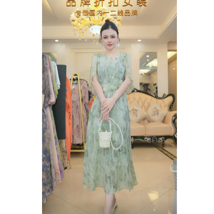 【当天发+运费险】法式气质高级感独特绝美海边度假印花连衣裙MO893