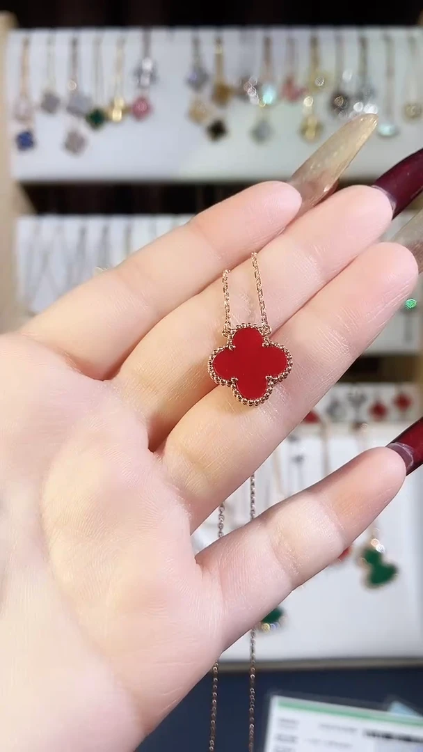 【闪购商品】玛瑙/玉髓套链18K金镶嵌玛瑙K玫红草