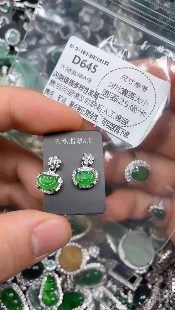 颈饰未镶嵌翡翠D645耳钉