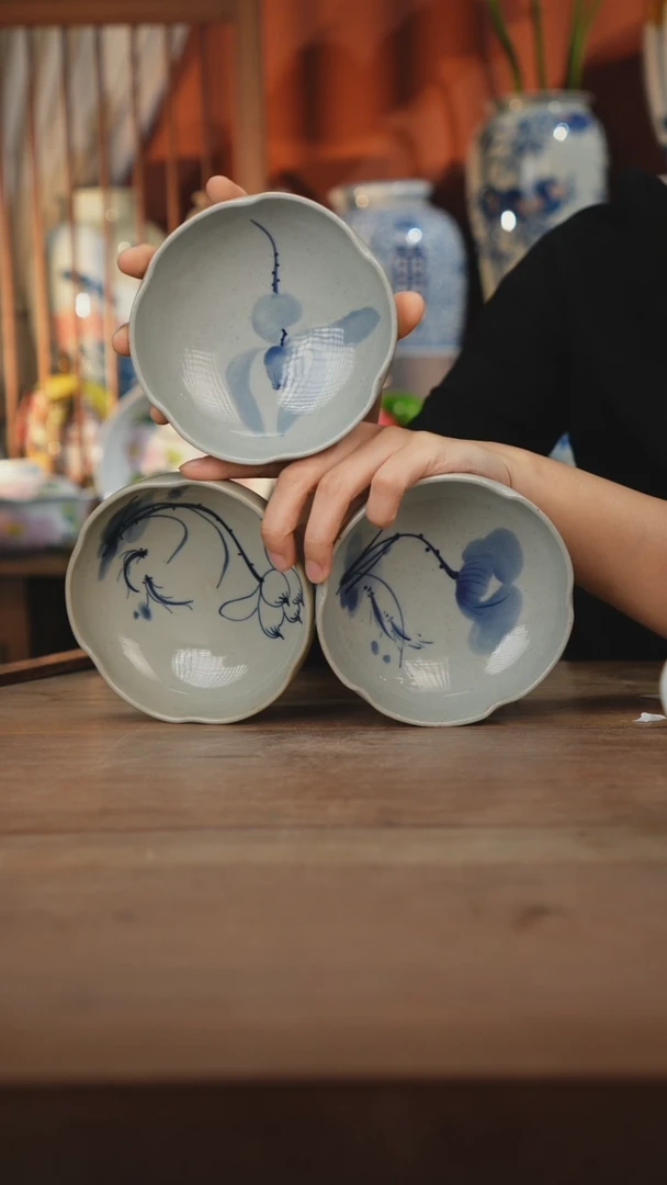 瓷片【简家甄选】景德镇设计师釉下手绘陶瓷餐具