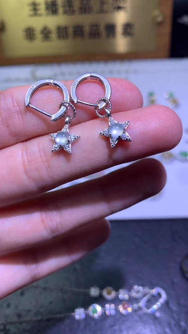 颈饰银S925镶嵌翡翠净货