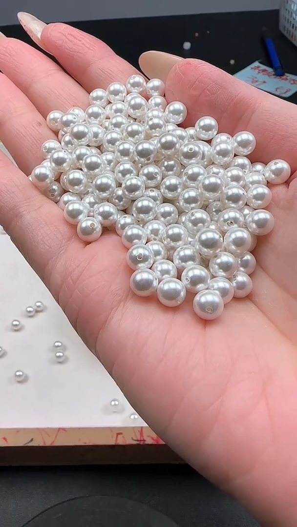 未镶嵌散珠拼合珍珠（马贝珠）白贝N226卡6MM30颗