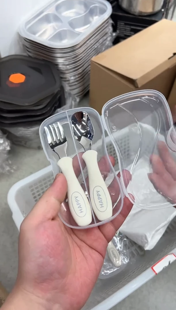 【闪购商品】不锈钢316硅胶儿童勺叉