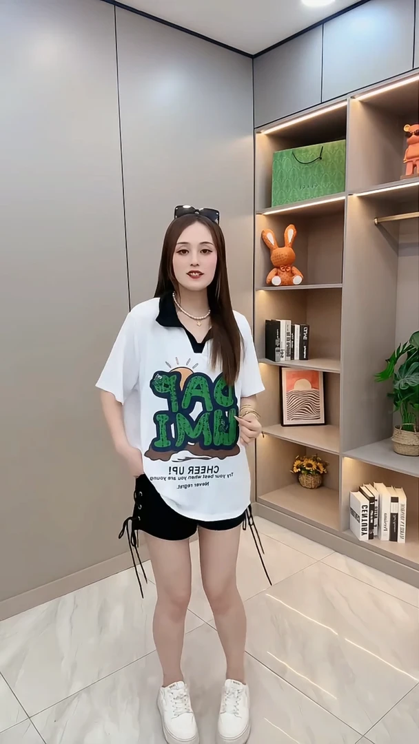 独特小众别致短袖t恤女夏季美式休闲百搭遮屁股时尚宽松上衣