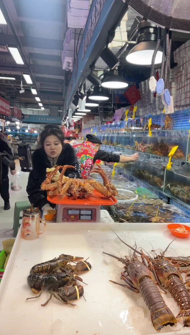 中国大陆鲜活帝王蟹1只，8.1斤