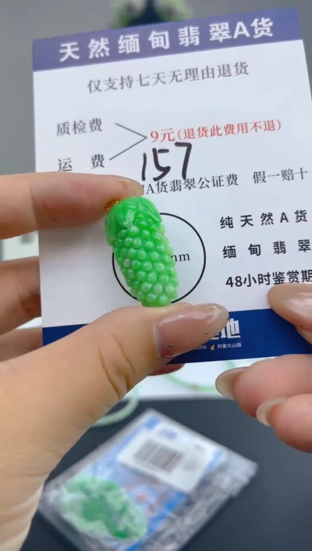 颈饰18K金镶嵌翡翠纯天然缅甸翡翠A货