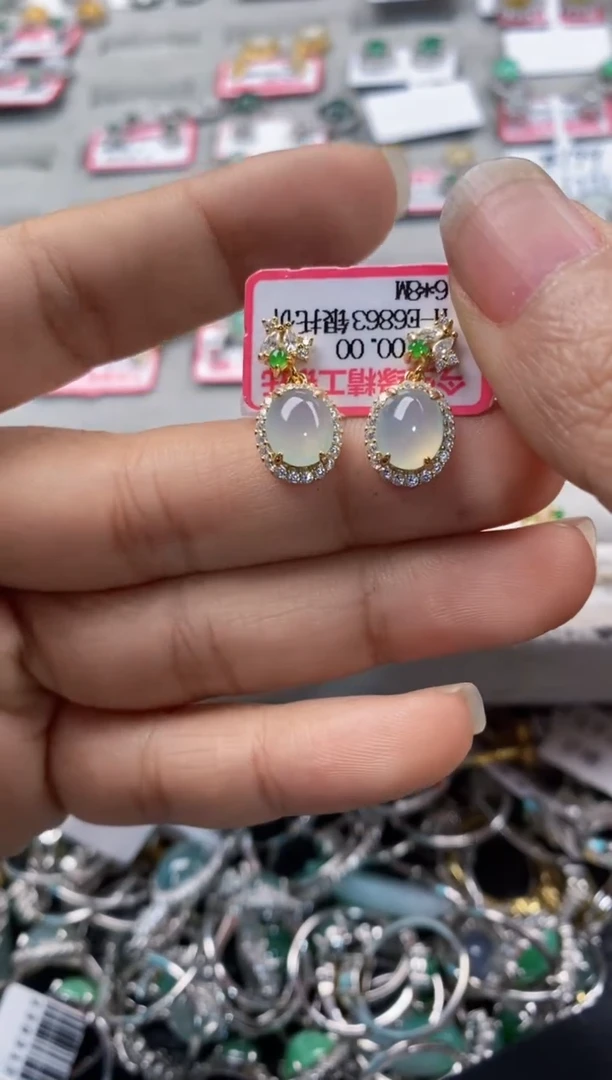 银S925镶嵌戒指翡翠1010---6